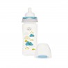 Biberon gat larg 270 ml cu tetina silicon 3+ Minut Baby