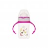 Biberon gat larg  cu manere 150 ml cu tetina silicon 0+ Minut Baby