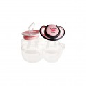 Set 2 suzete ortodontice din silicon in cutie sterilizare Minut Baby, 0+