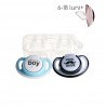 Set 2 suzete ortodontice din silicon in cutie sterilizare Minut Baby, 0+