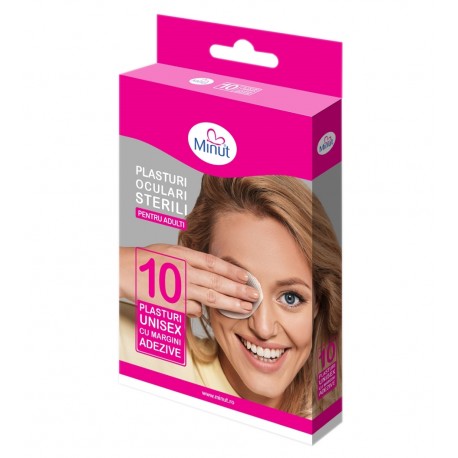 Plasturi oculari sterili pentru adulti, 10 buc, Minut