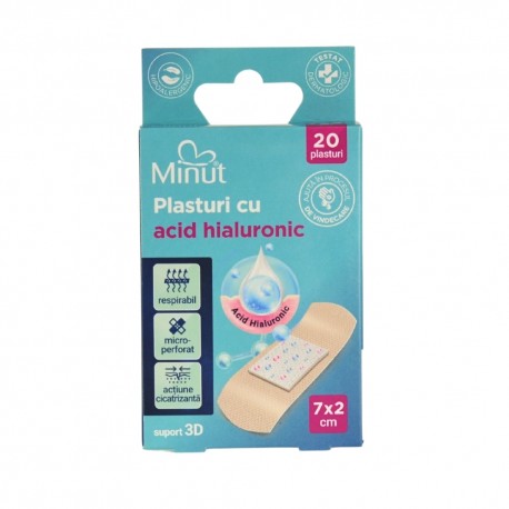 Plasturi cu Acid Hialuronic, 20 buc/cutie, Minut