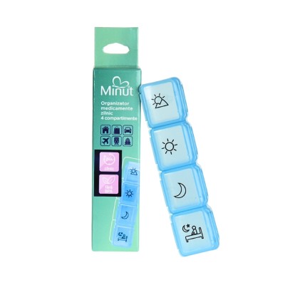 Organizator Medicamente Zilnic 4 Compartimente Minut