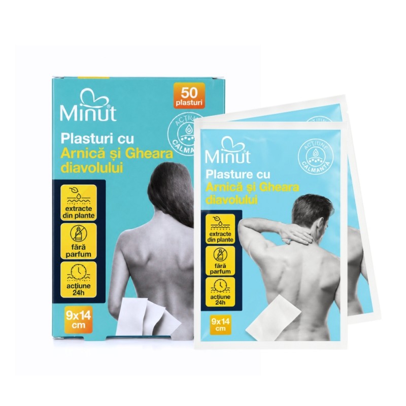 Plasturi cu arnica si gheara diavolului, 50 buc, 9x14 cm