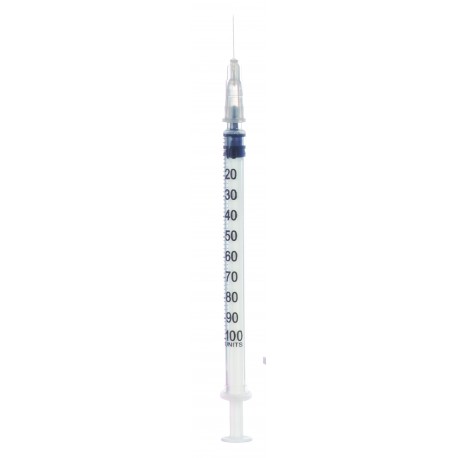 Seringa 1 ml insulina, ac detasabil 27G x 1/2", 0.4 x 13 mm, Minut